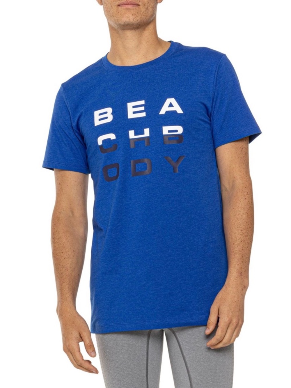 Beachbody Active Essentials Split GFX Men’s Short Sleeve T-Shirt in Cobalt Blue